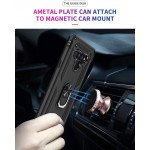 Wholesale LG Stylo 6 Tech Armor Ring Grip Case with Metal Plate (Black)